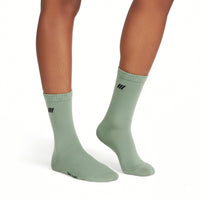 Solid Sage Green Crew Socks