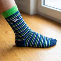 Neon-Stripe Crew Socks