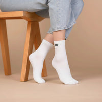 Solid White Crew Socks