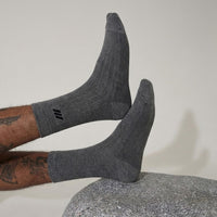 Solid charcoal Crew Socks