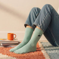 Solid Sage Green Crew Socks
