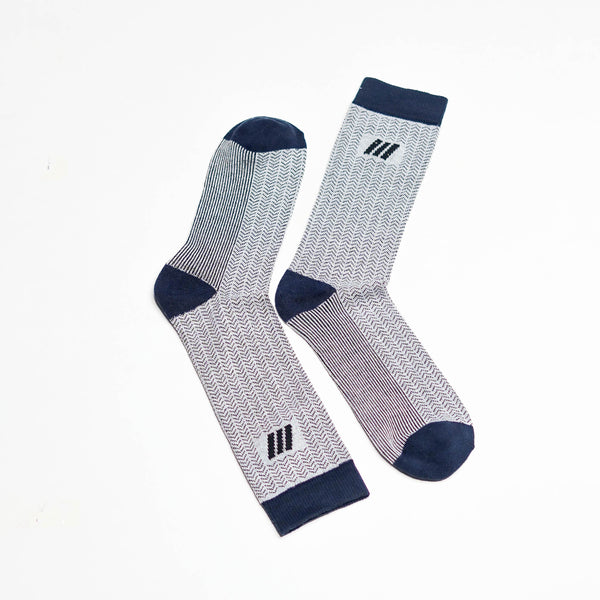 Textured white Crew Socks
