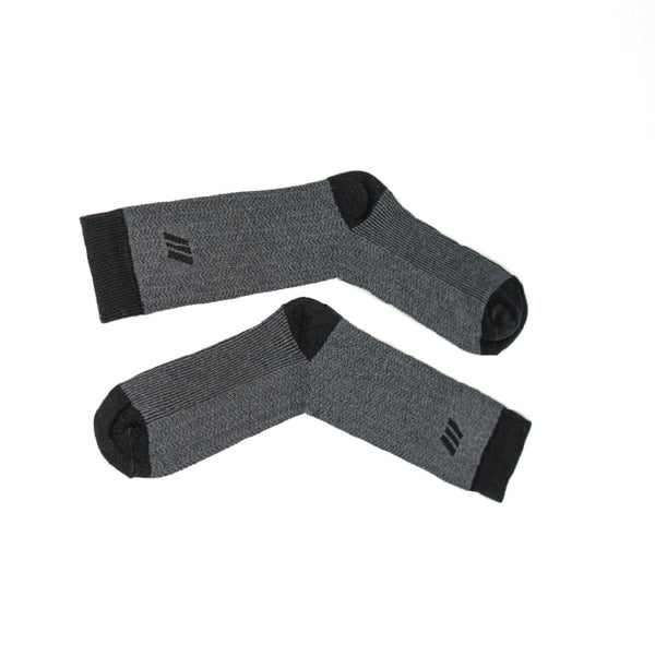 Textured charcoal Crew Socks