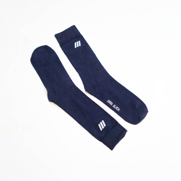 Solid Navy Crew Socks