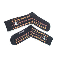 Windowpane Black Crew Socks