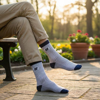 Textured white Crew Socks